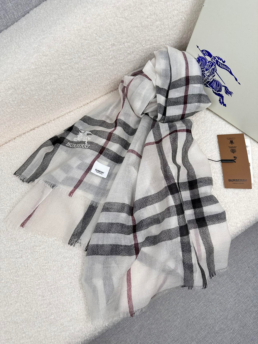 BURBERRY BBR SCARF 220 CM IN CASHMERE 490971