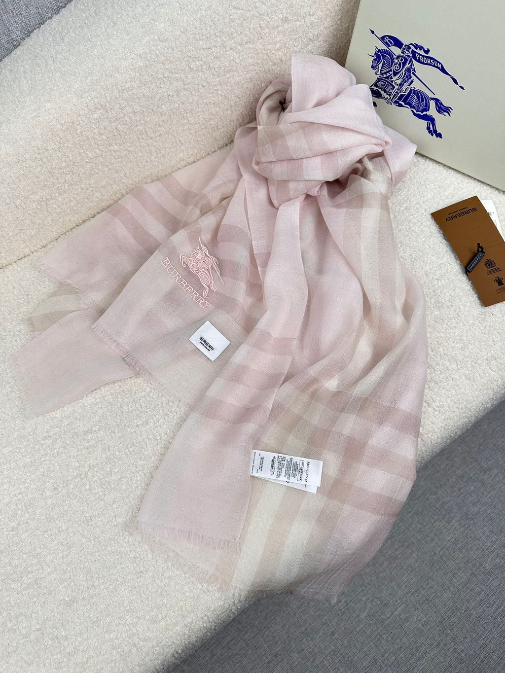 BURBERRY BBR SCARF 220 CM IN CASHMERE 490972