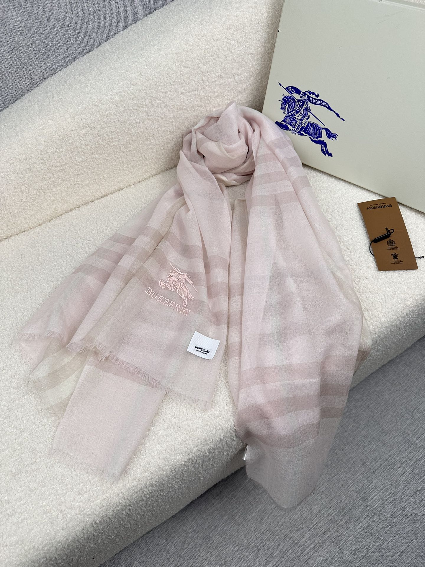 BURBERRY BBR SCARF 220 CM IN CASHMERE 490972