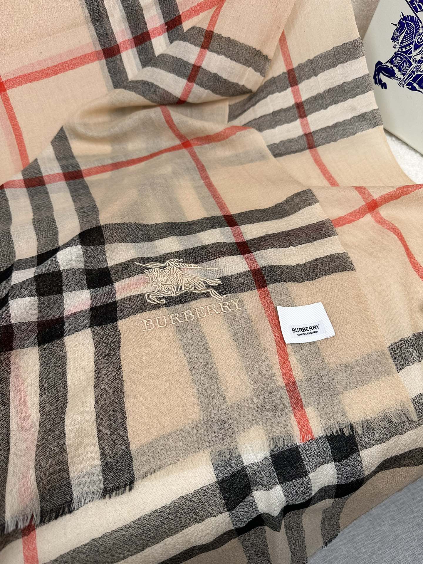 BURBERRY BBR SCARF 220 CM IN CASHMERE 490973