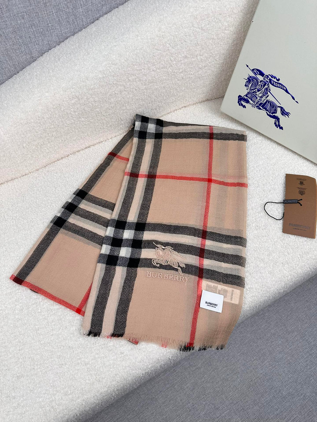 BURBERRY BBR SCARF 220 CM IN CASHMERE 490973