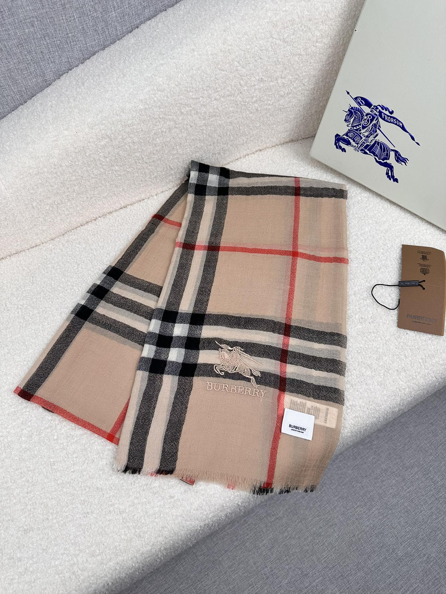BURBERRY BBR SCARF 220 CM IN CASHMERE 490973