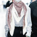 DIOR MISS  ALLOVER SHAWL 140 CM IN PALE PINK MIX WHITE SILK CASHMERE 411631