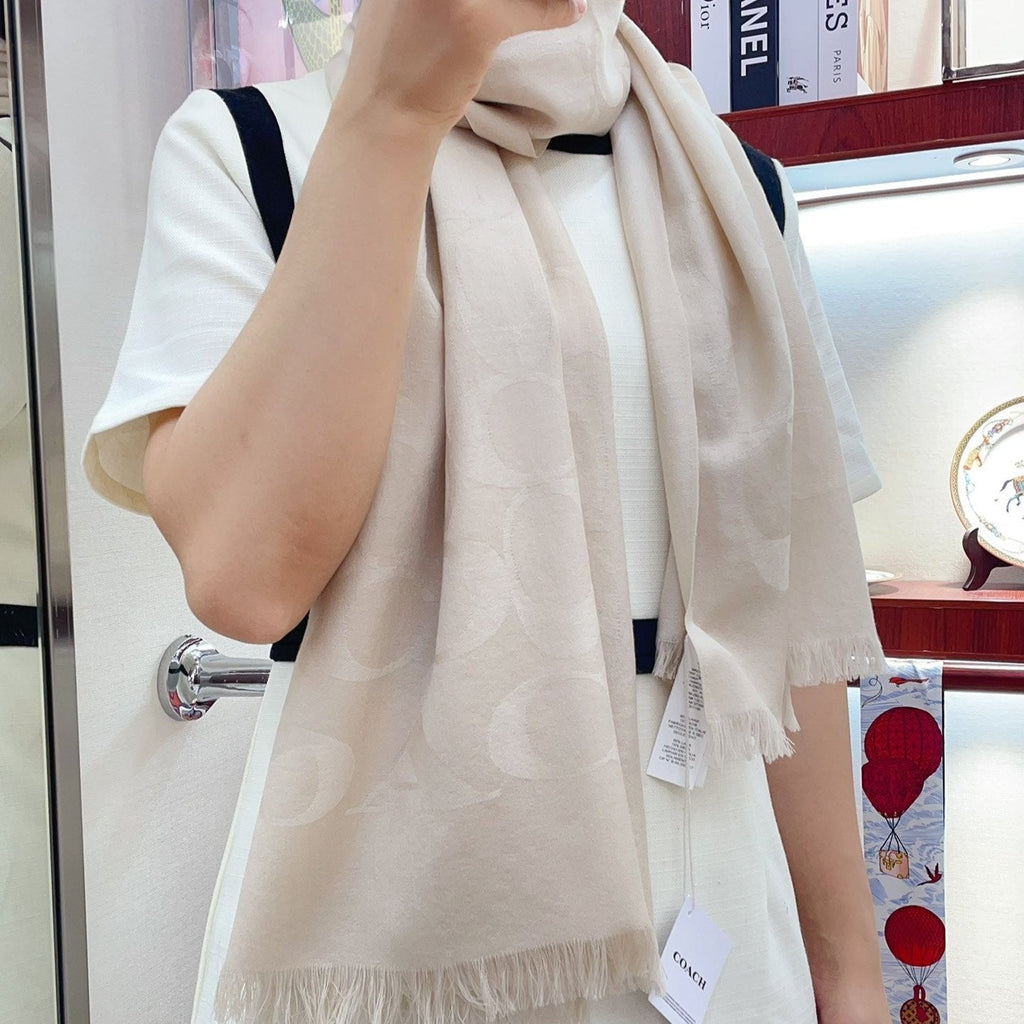COACH SCARF 180 CM IN BEIGE CASHMERE 332874
