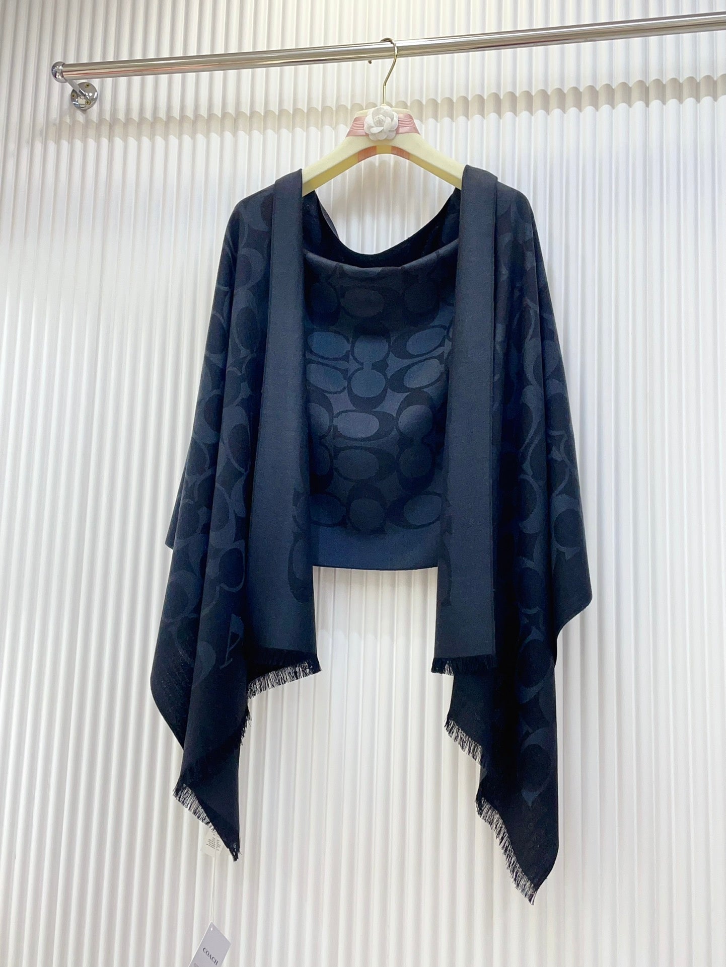 COACH SCARF 180 CM IN BLACK CASHMERE 332873