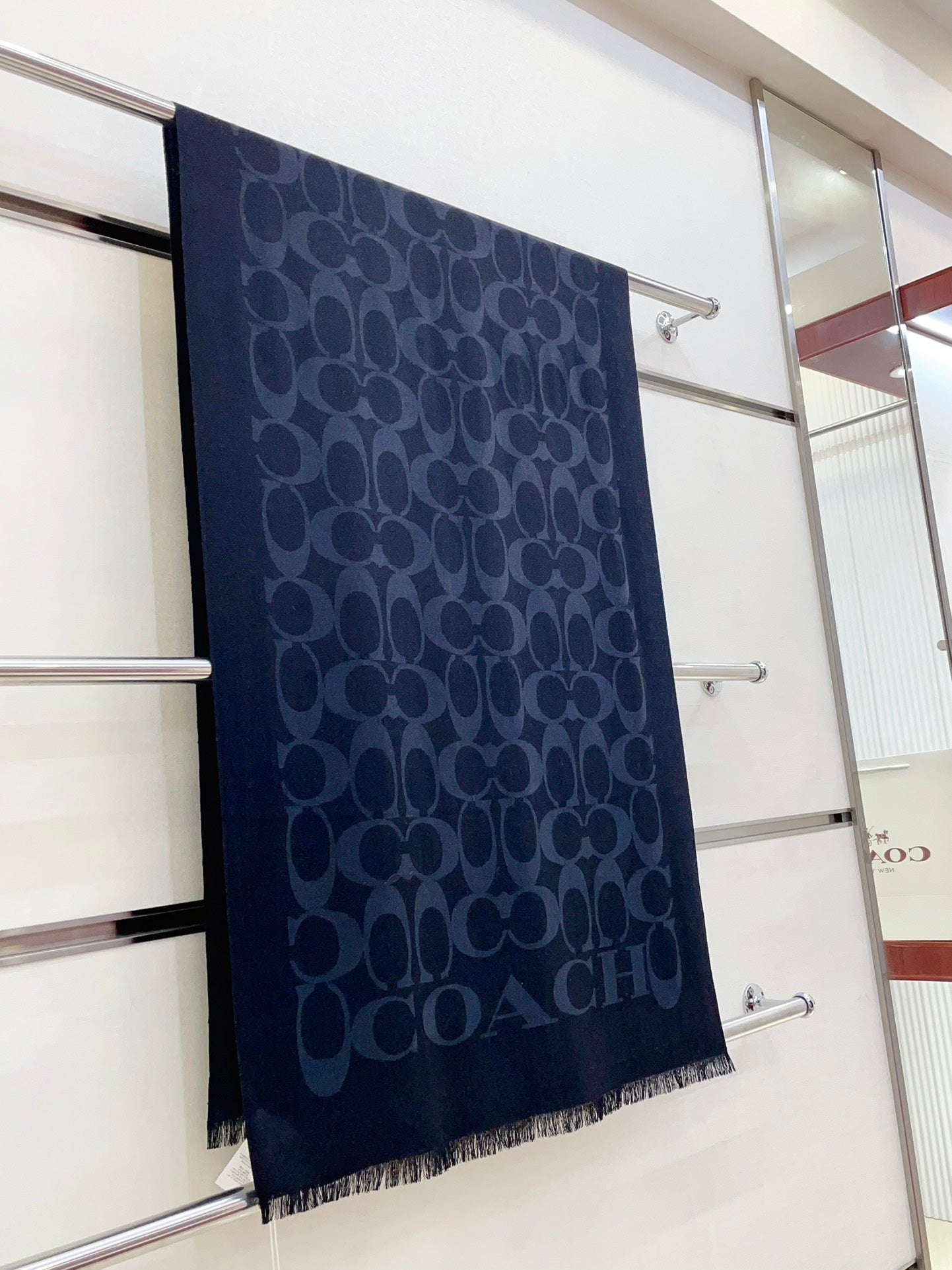 COACH SCARF 180 CM IN BLACK CASHMERE 332873