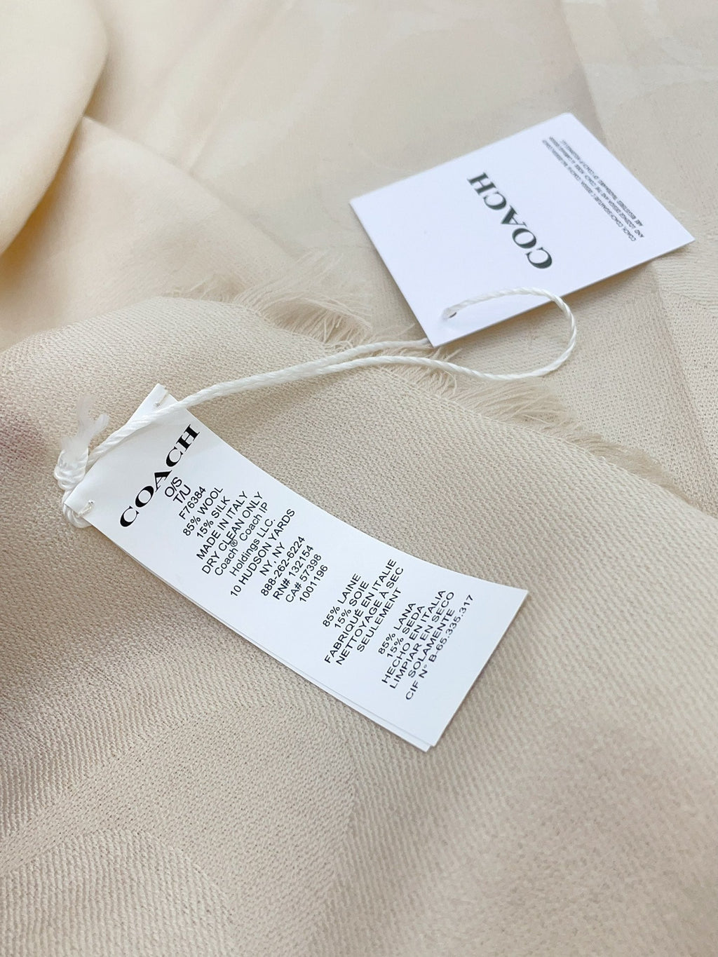 COACH SCARF 180 CM IN BEIGE CASHMERE 332874