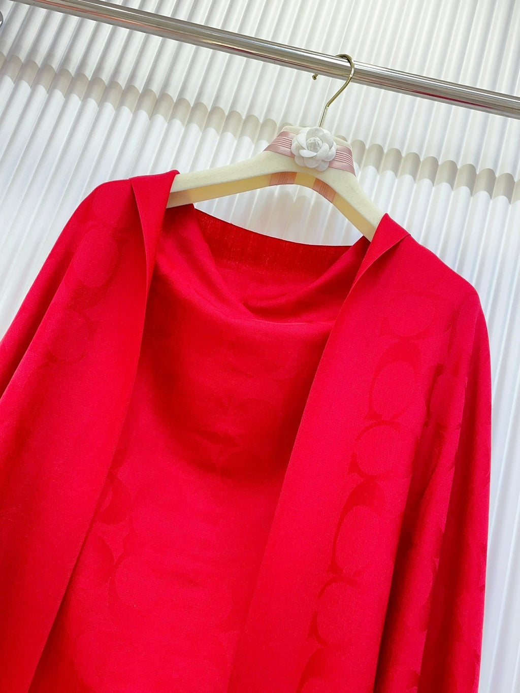 COACH SCARF 180 CM IN CHERRY RED CASHMERE 332875
