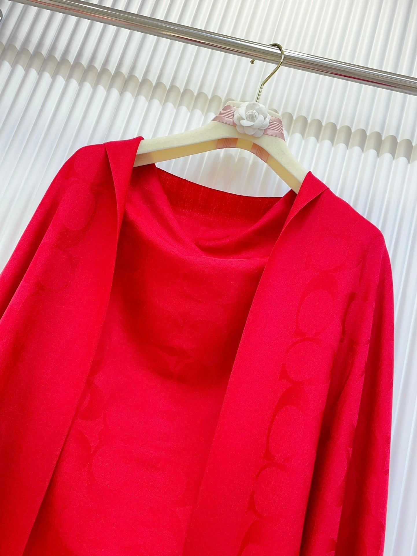 COACH SCARF 180 CM IN CHERRY RED CASHMERE 332875