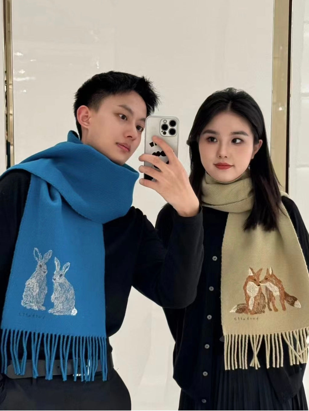 BURBERRY HARE WOOL CASHMERE SCARF 180 CM COBALT BLUE 376428