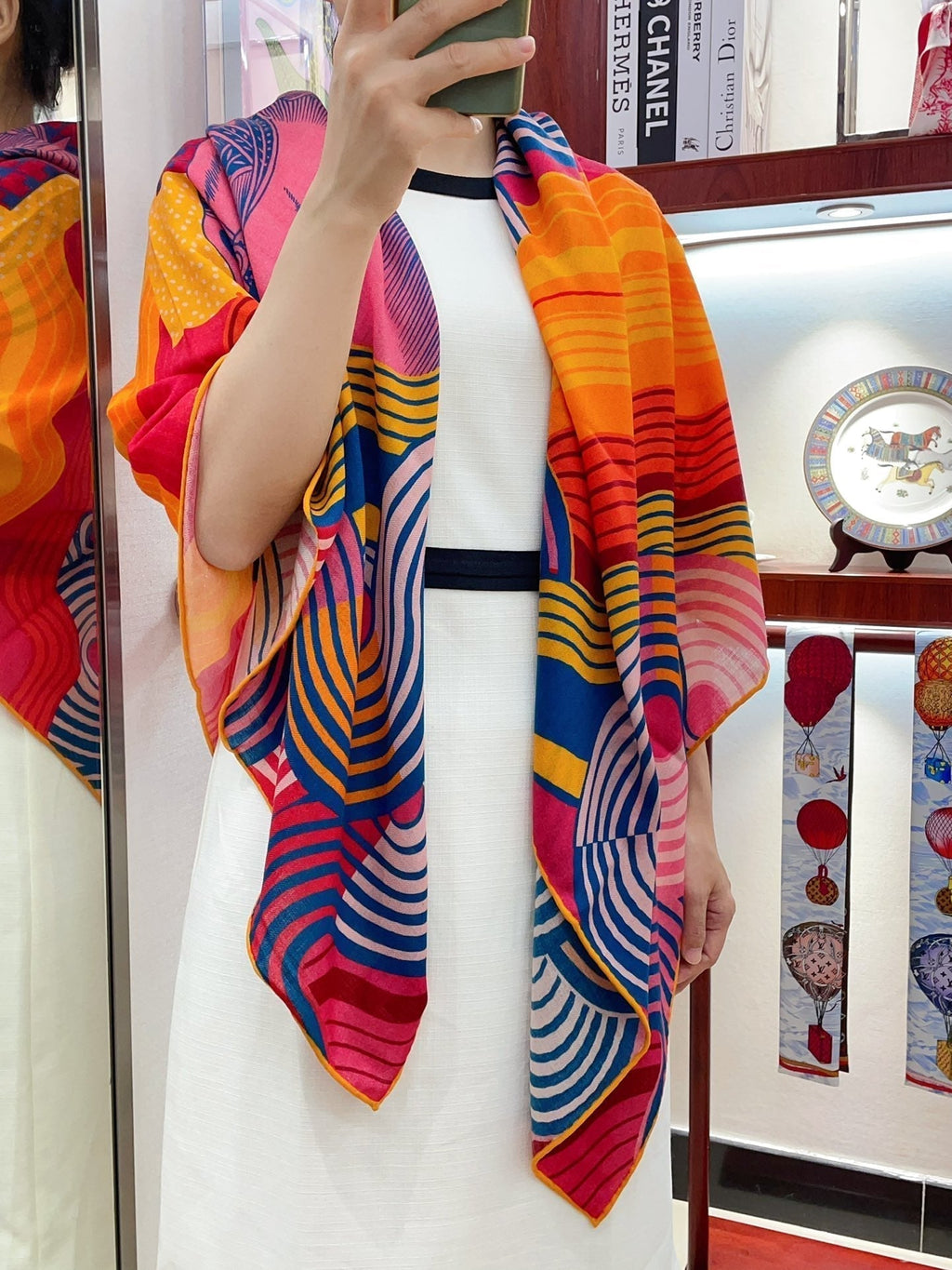 HERMES SCARF 140 CM COLORFUL 388171