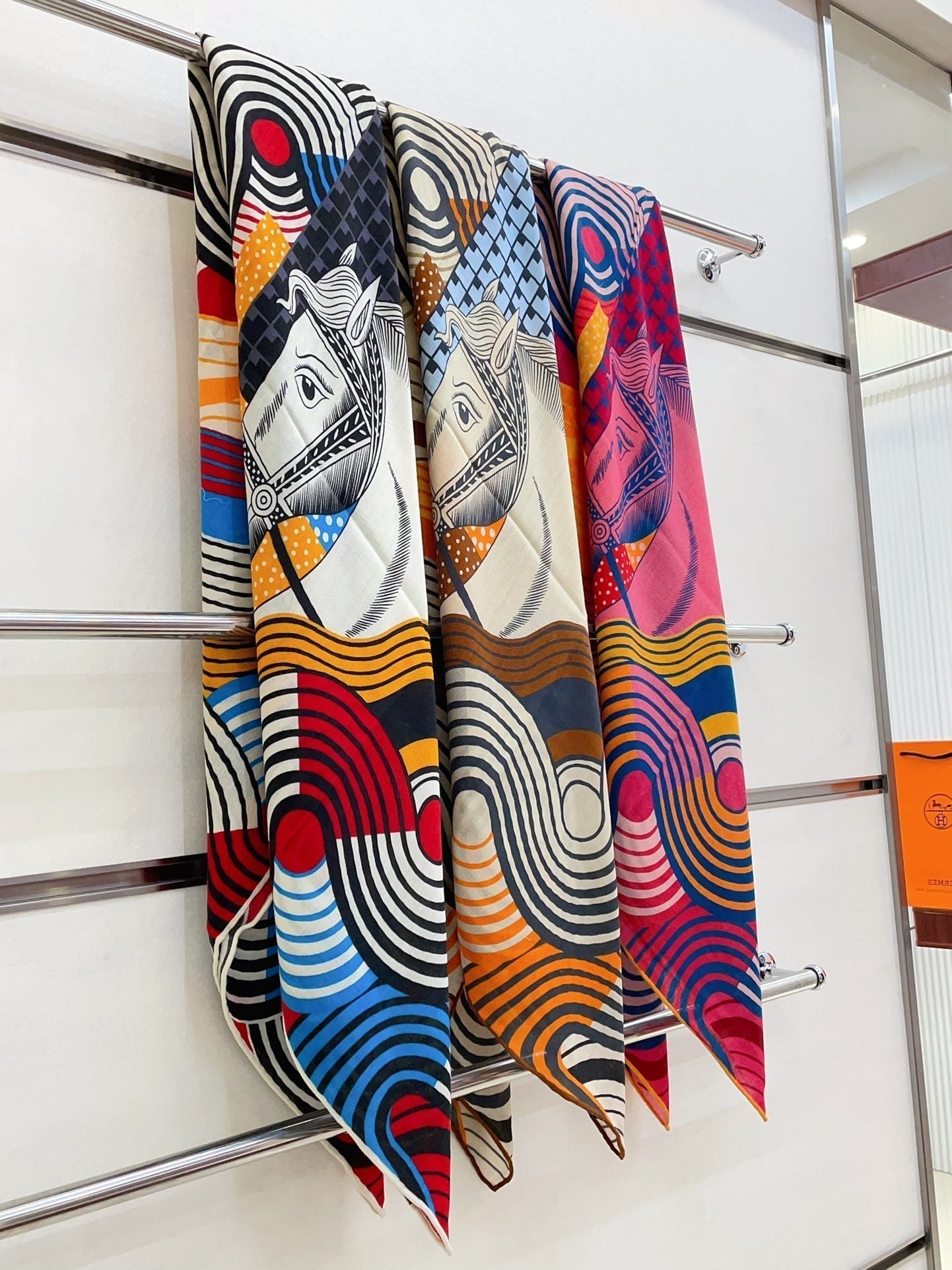 HERMES SCARF 140 CM COLORFUL 388171