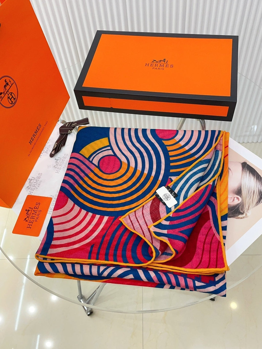 HERMES SCARF 140 CM COLORFUL 388171