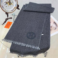 HERMES GRANITE MUFFLER 180 CM SCARF IN MARINE MIX BLEU MOYEN CASERE