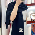 CHANEL SCARF 190 CM IN BLACK CASHMERE 393184