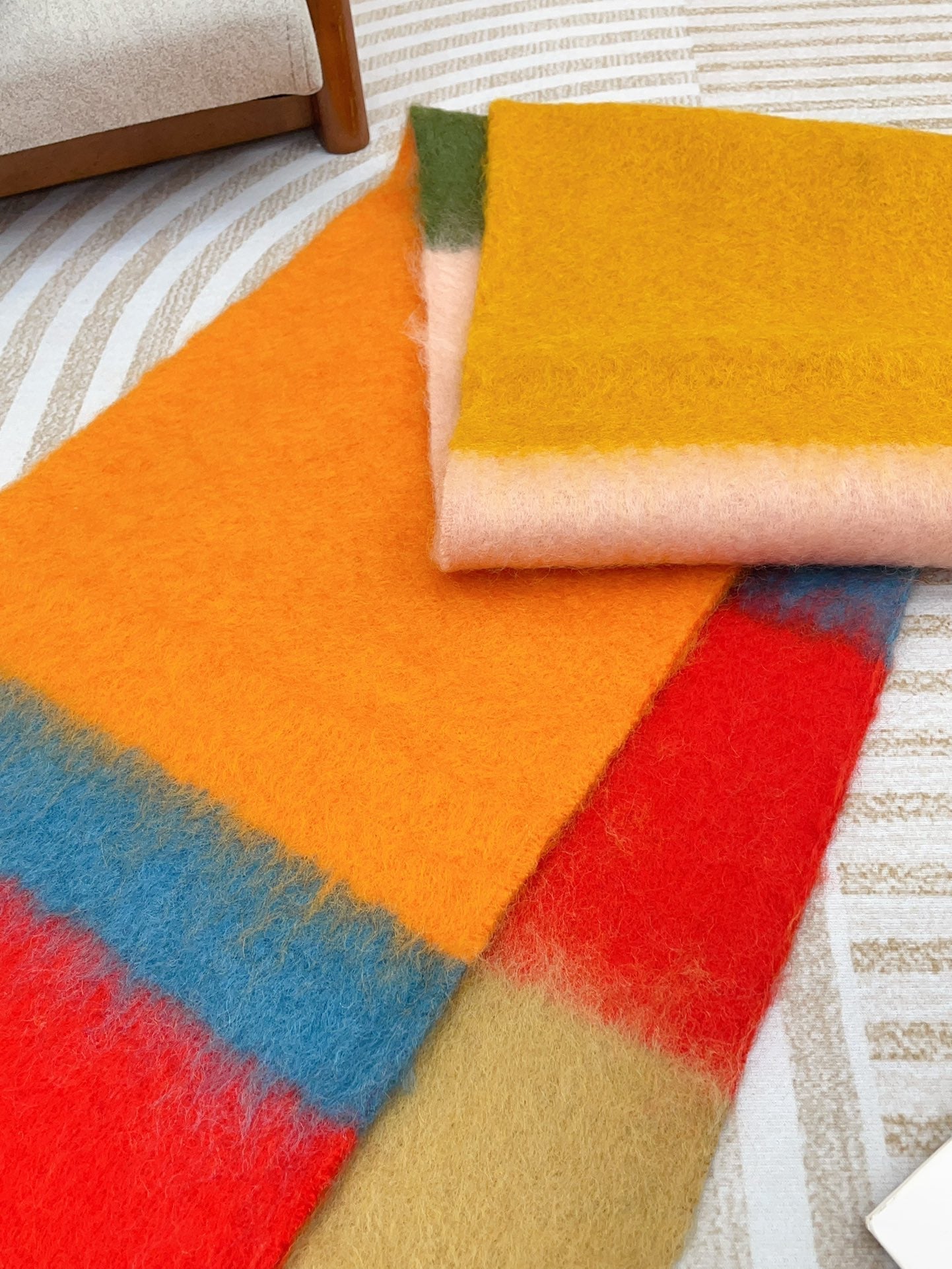 LOEWE SCARF 185 CM IN COLORFUL GRADIENT WOOL AND MOHAIR 396251