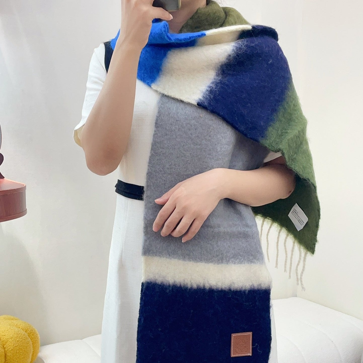 LOEWE SCARF 185 CM IN COLORFUL GRADIENT WOOL AND MOHAIR 396253
