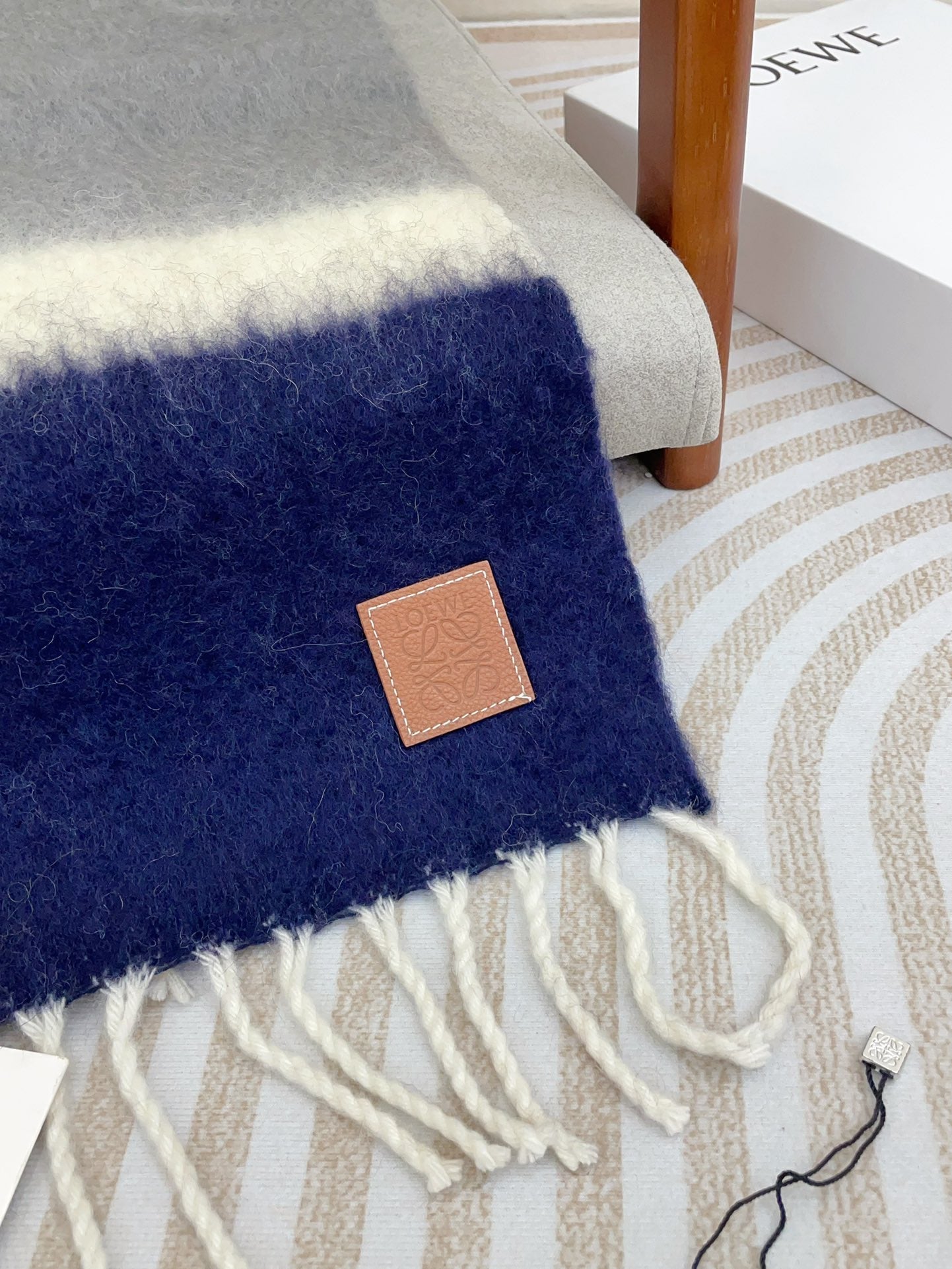 LOEWE SCARF 185 CM IN COLORFUL GRADIENT WOOL AND MOHAIR 396253