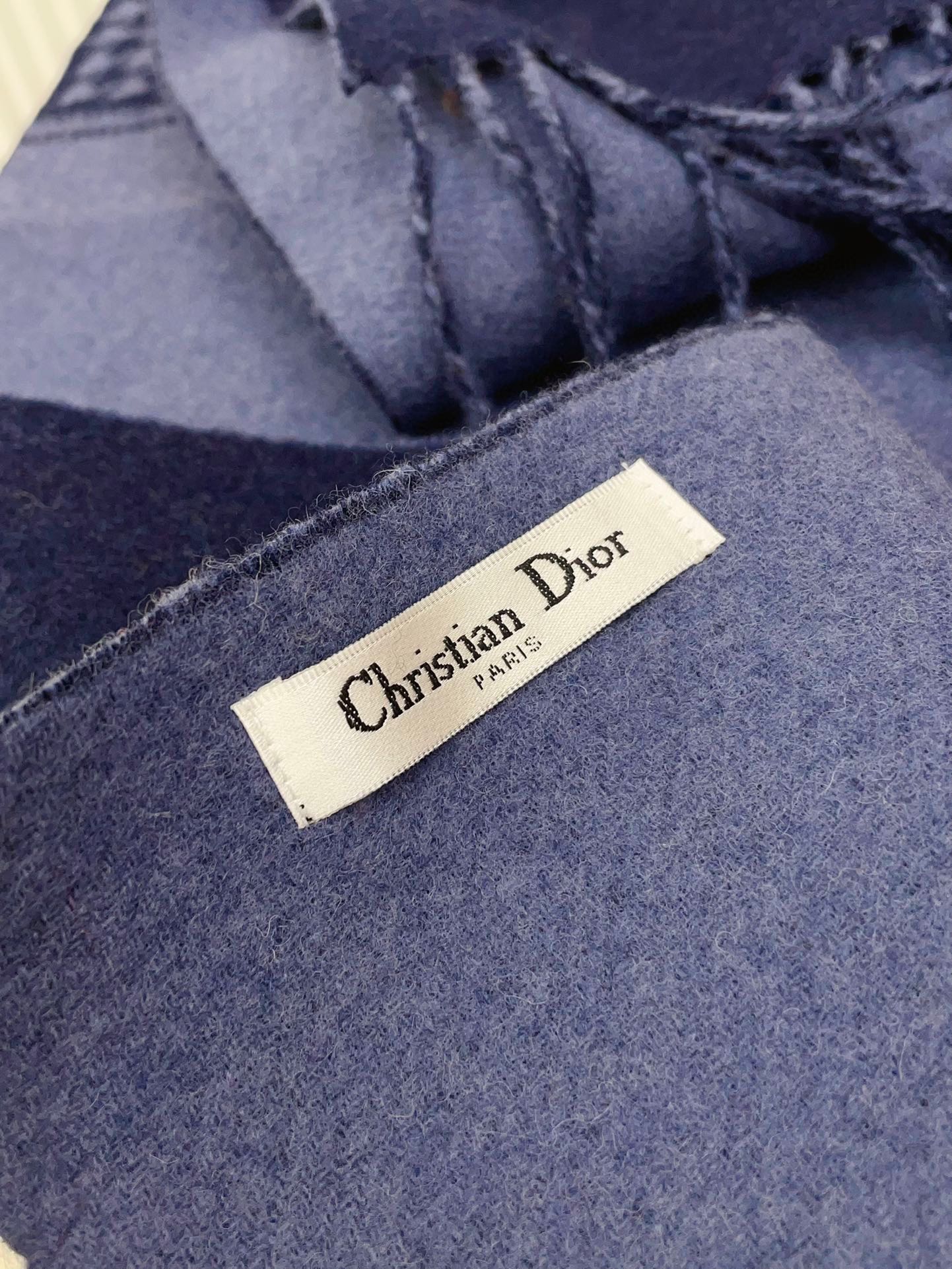 DIOR SCARF 180 CM IN NAVY BLUE CASHMERE 419819
