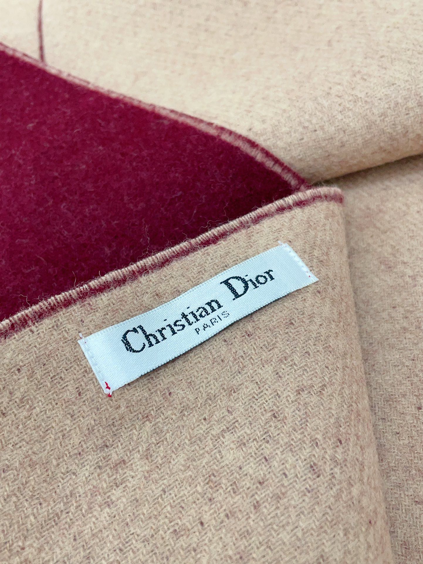 DIOR SCARF 180 CM IN BURGUNDY RED CASHMERE 419821