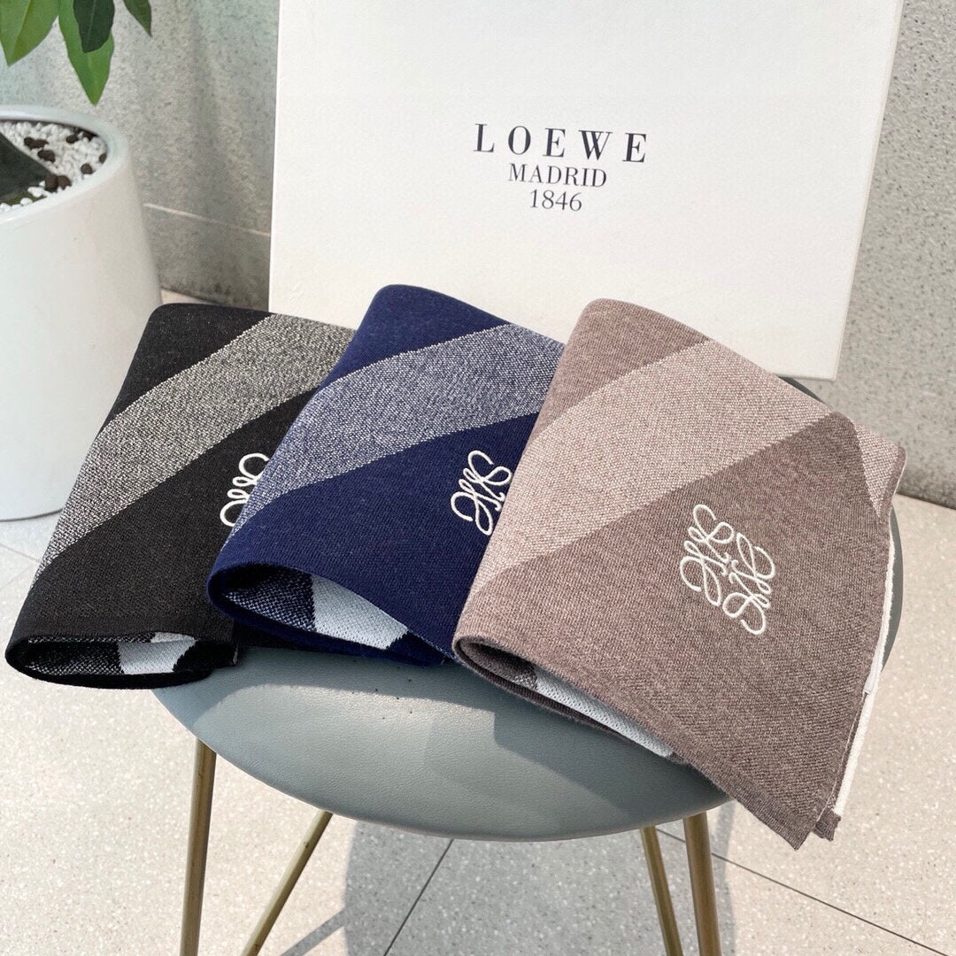LOEWE SCARF 180 CM IN BLACK CASHMERE 386729