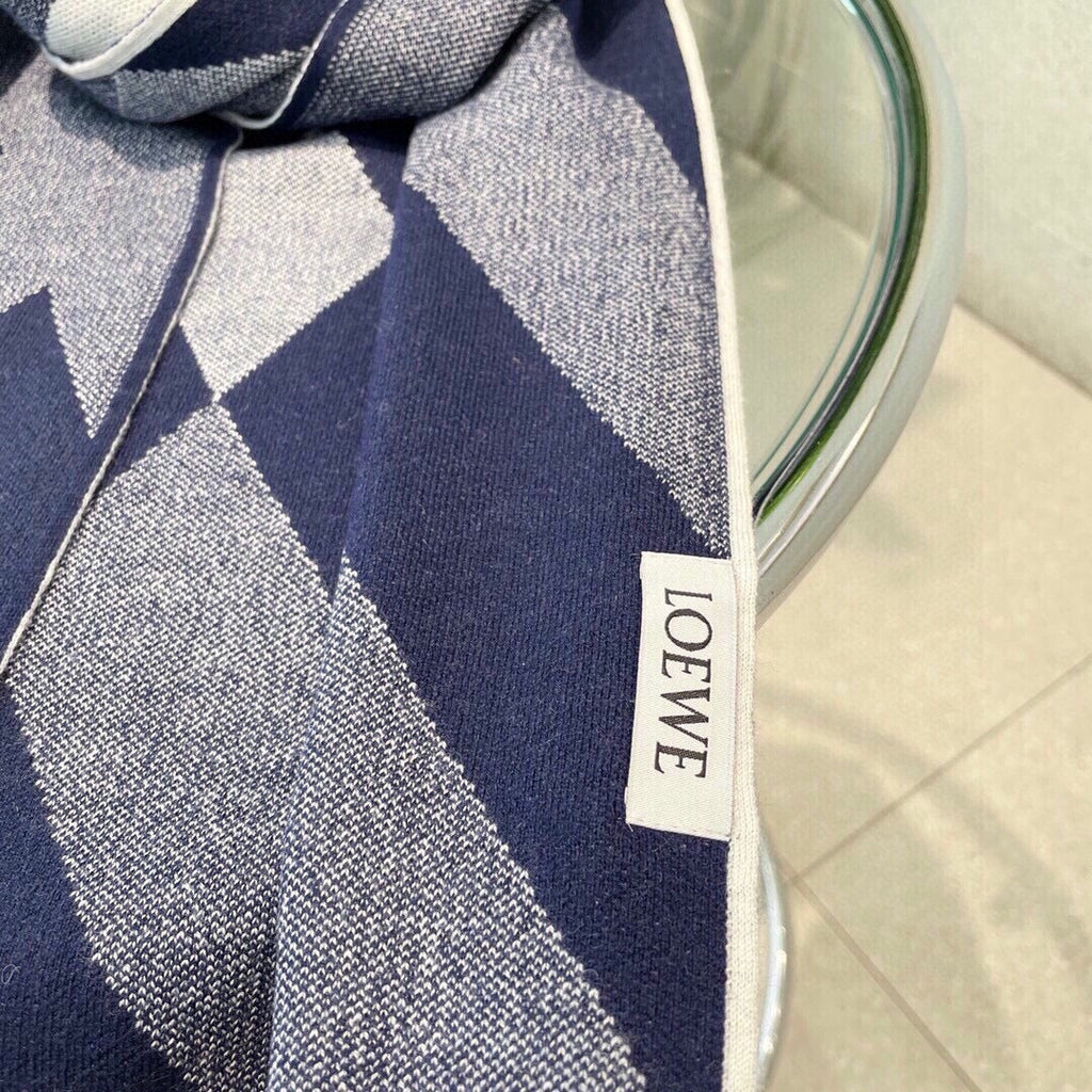 LOEWE SCARF 180 CM IN INDIGO BLUE CASHMERE 386731
