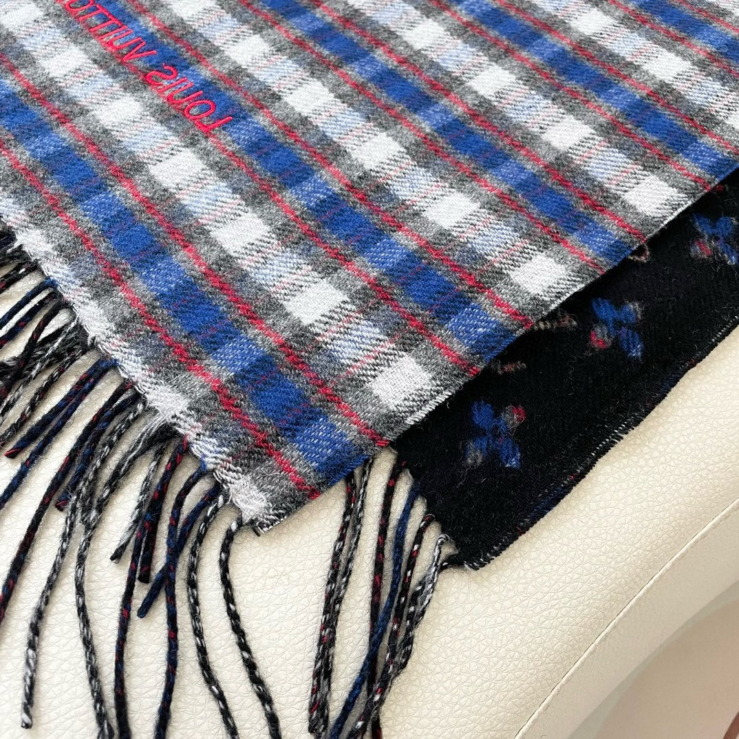 LOUIS VUITTON MONOGRAM GRADIENT TARTAN CITY SCARF 180 CM IN COLORFUL CASHMERE 391000