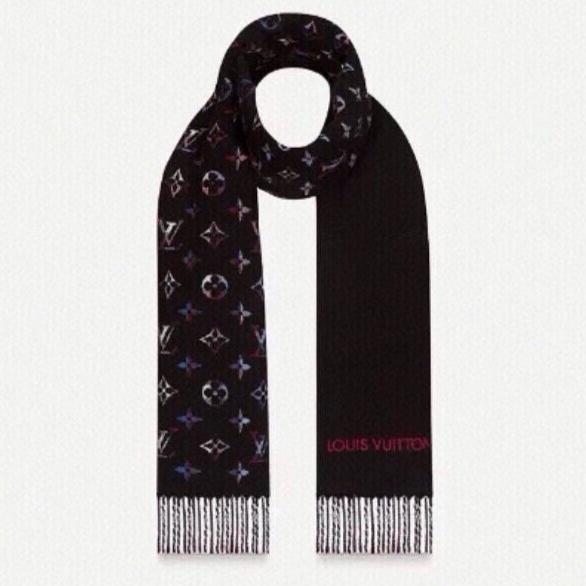 LOUIS VUITTON MONOGRAM GRADIENT TARTAN CITY SCARF 180 CM IN COLORFUL CASHMERE 391000