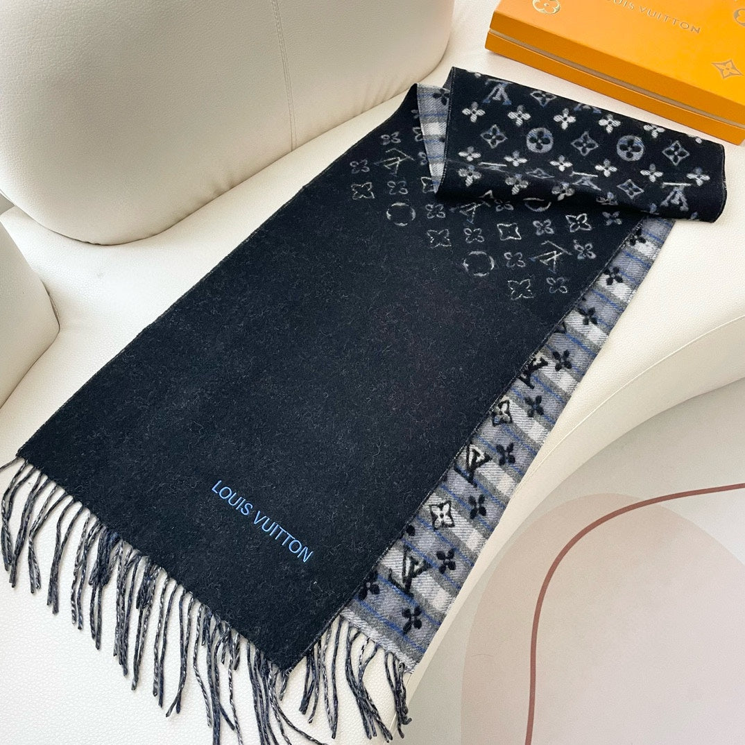 LOUIS VUITTON MONOGRAM GRADIENT TARTAN CITY SCARF 180 CM IN COLORFUL CASHMERE 391001