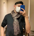 LOUIS VUITTON MONOGRAM GRADIENT 180 CM SCARF CHOCOLATE BROWN CASHMERE 392958