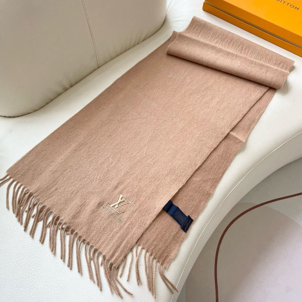 LOUIS VUITTON SCARF 180 CM IN SAND BROWN CASHMERE 396550