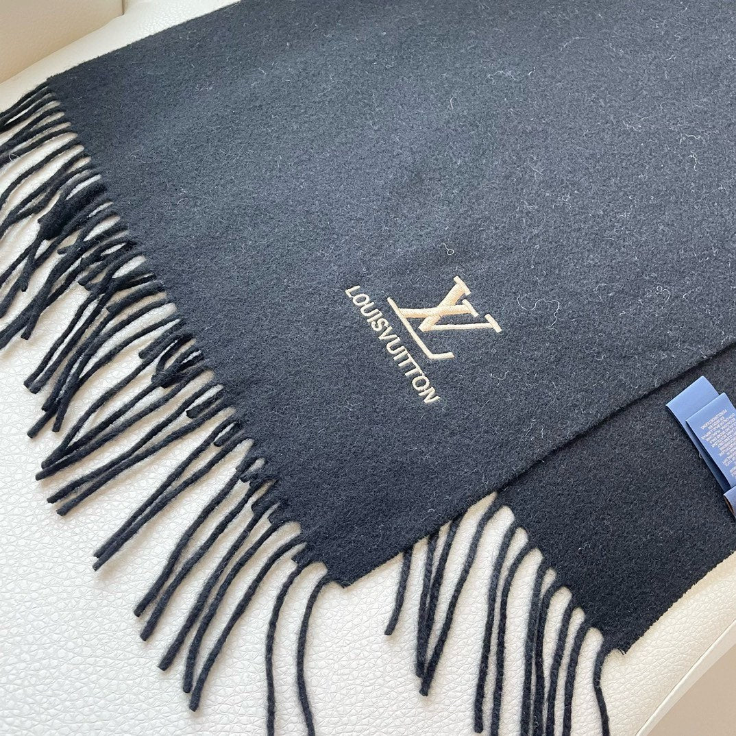 LOUIS VUITTON SCARF 180 CM IN BLACK CASHMERE 396551