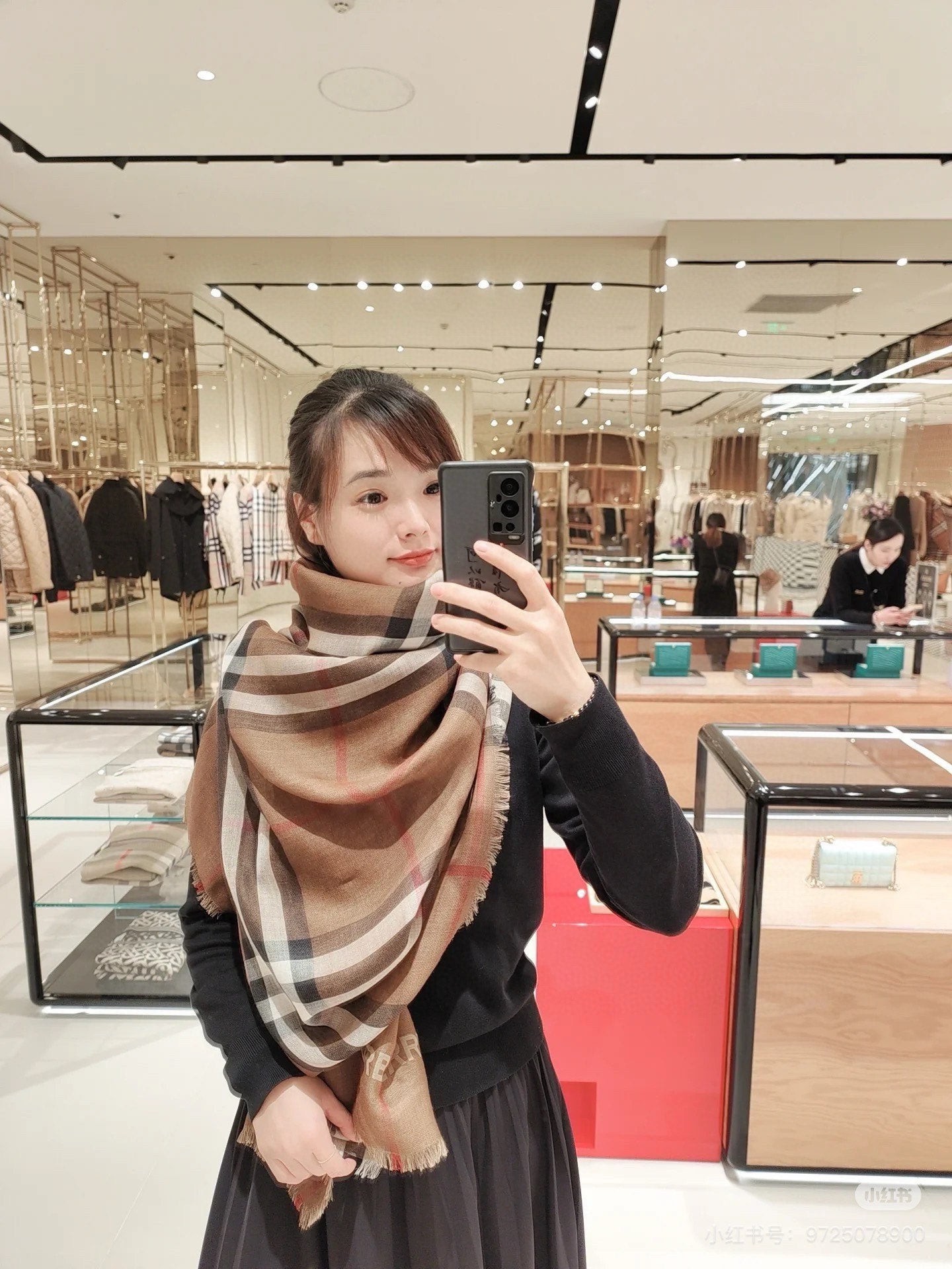 BURBERRY SCARF 220 CM IN COLORFUL SHEEP WOOL AND MULBERRY SILK 408932