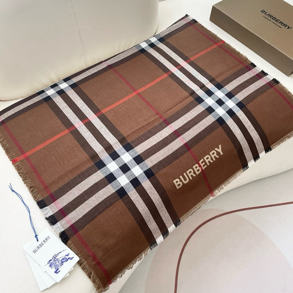 BURBERRY SCARF 220 CM IN COLORFUL SHEEP WOOL AND MULBERRY SILK 408932