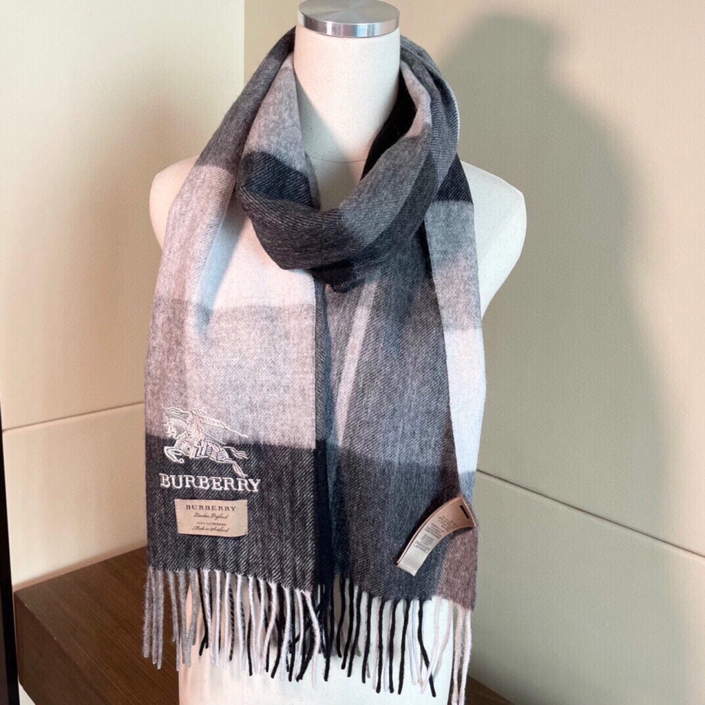 BURBERRY SCARF 200 CM IN GRAY CASHMERE 407313