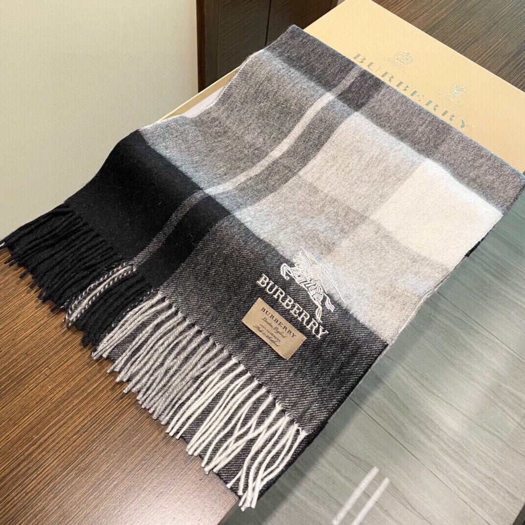 BURBERRY SCARF 200 CM IN GRAY CASHMERE 407313