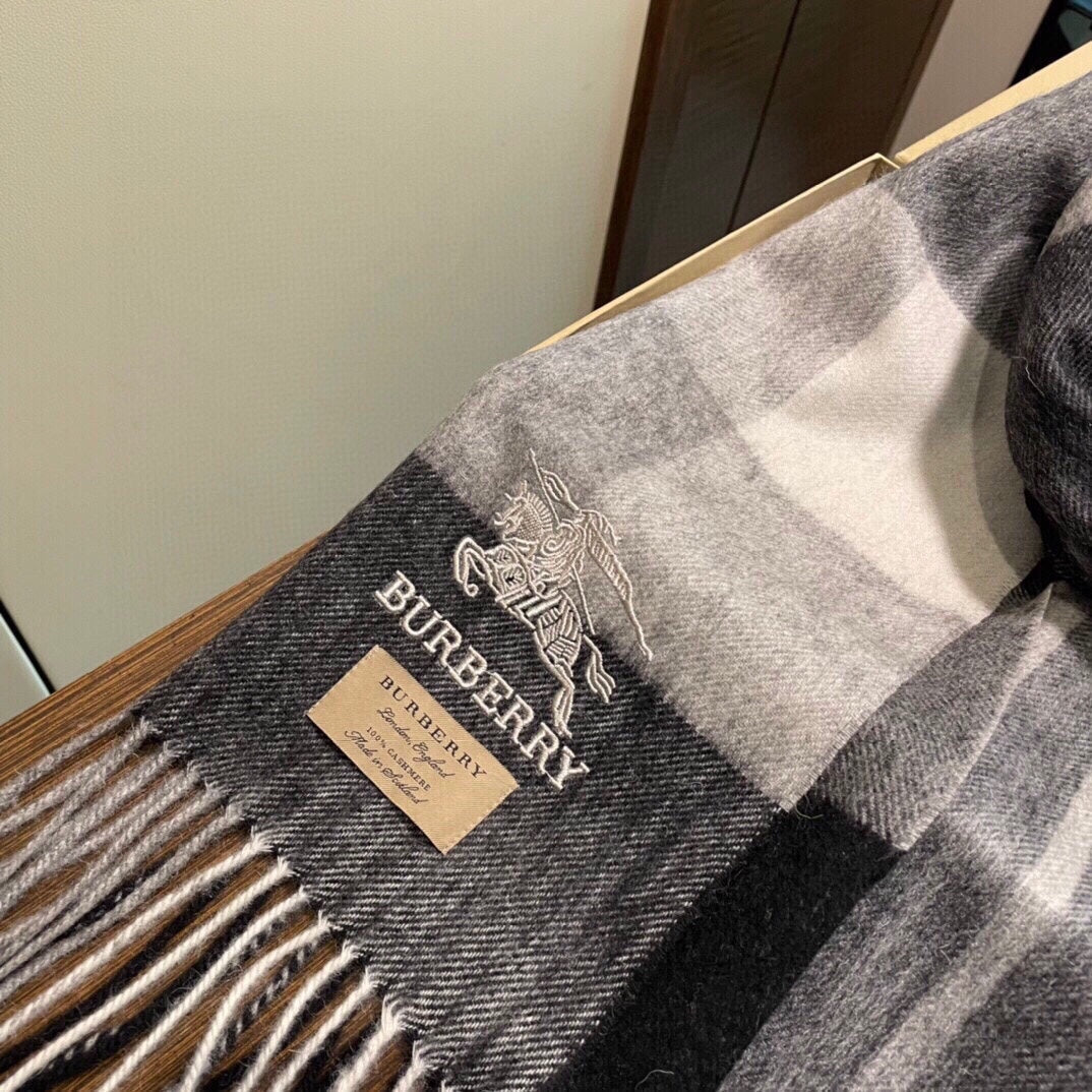 BURBERRY SCARF 200 CM IN GRAY CASHMERE 407313