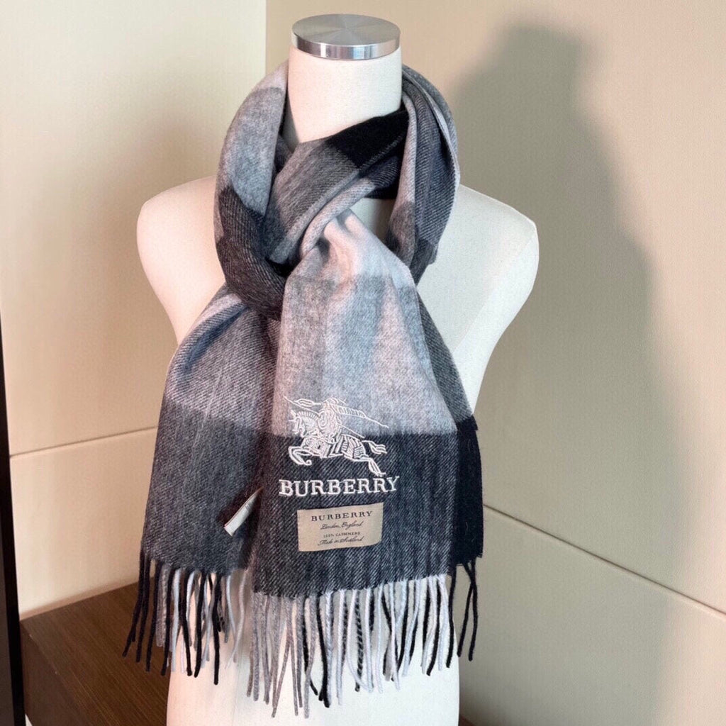 BURBERRY SCARF 200 CM IN GRAY CASHMERE 407313