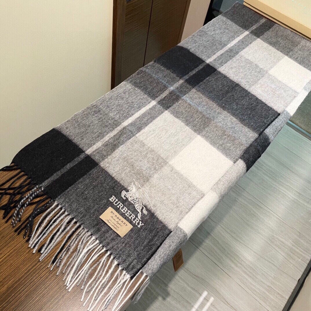 BURBERRY SCARF 200 CM IN GRAY CASHMERE 407313