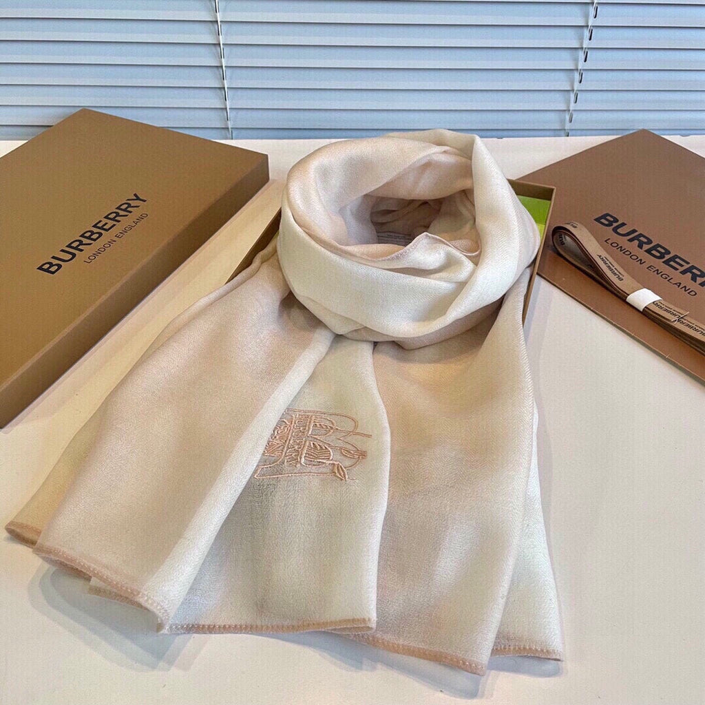 BURBERRY SCARF 200 CM IN BEIGE MIX WHITE CASHMERE 407317