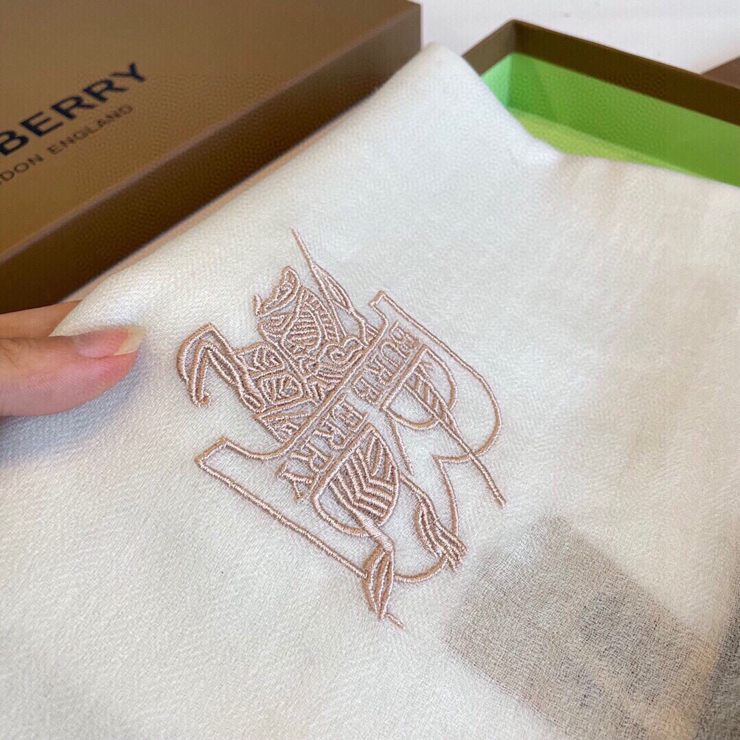 BURBERRY SCARF 200 CM IN BEIGE MIX WHITE CASHMERE 407317