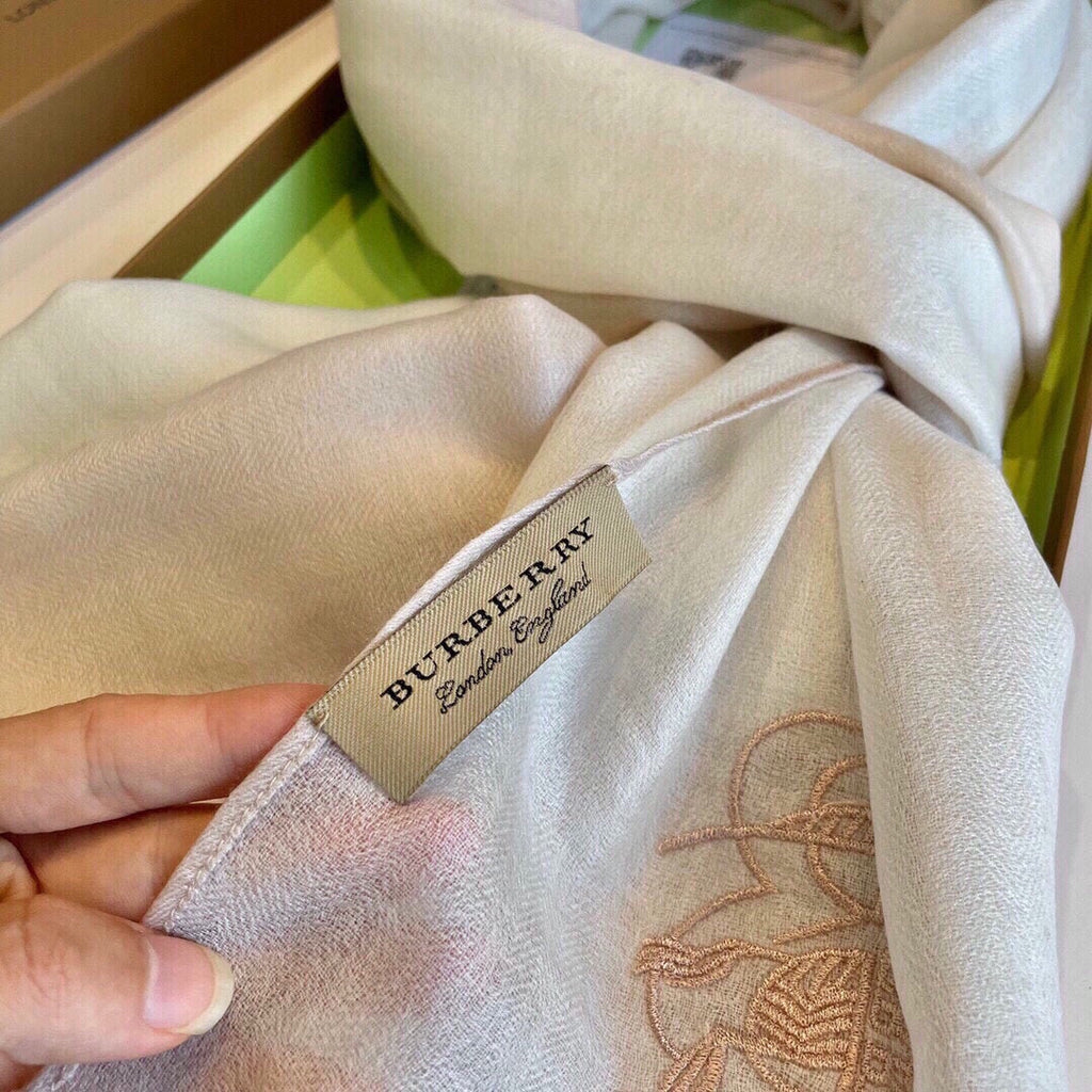 BURBERRY SCARF 200 CM IN BEIGE MIX WHITE CASHMERE 407317