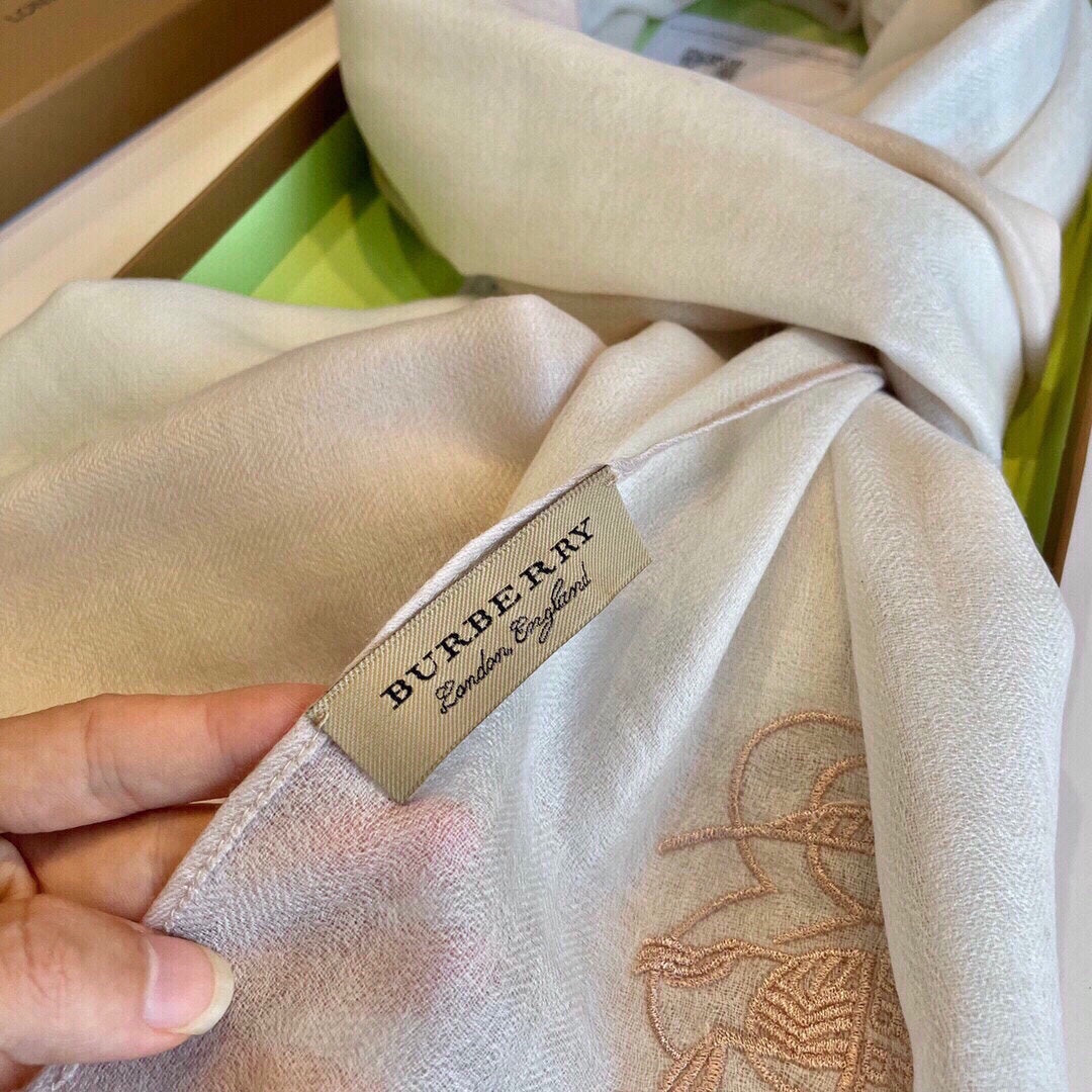 BURBERRY SCARF 200 CM IN BEIGE MIX WHITE CASHMERE 407317