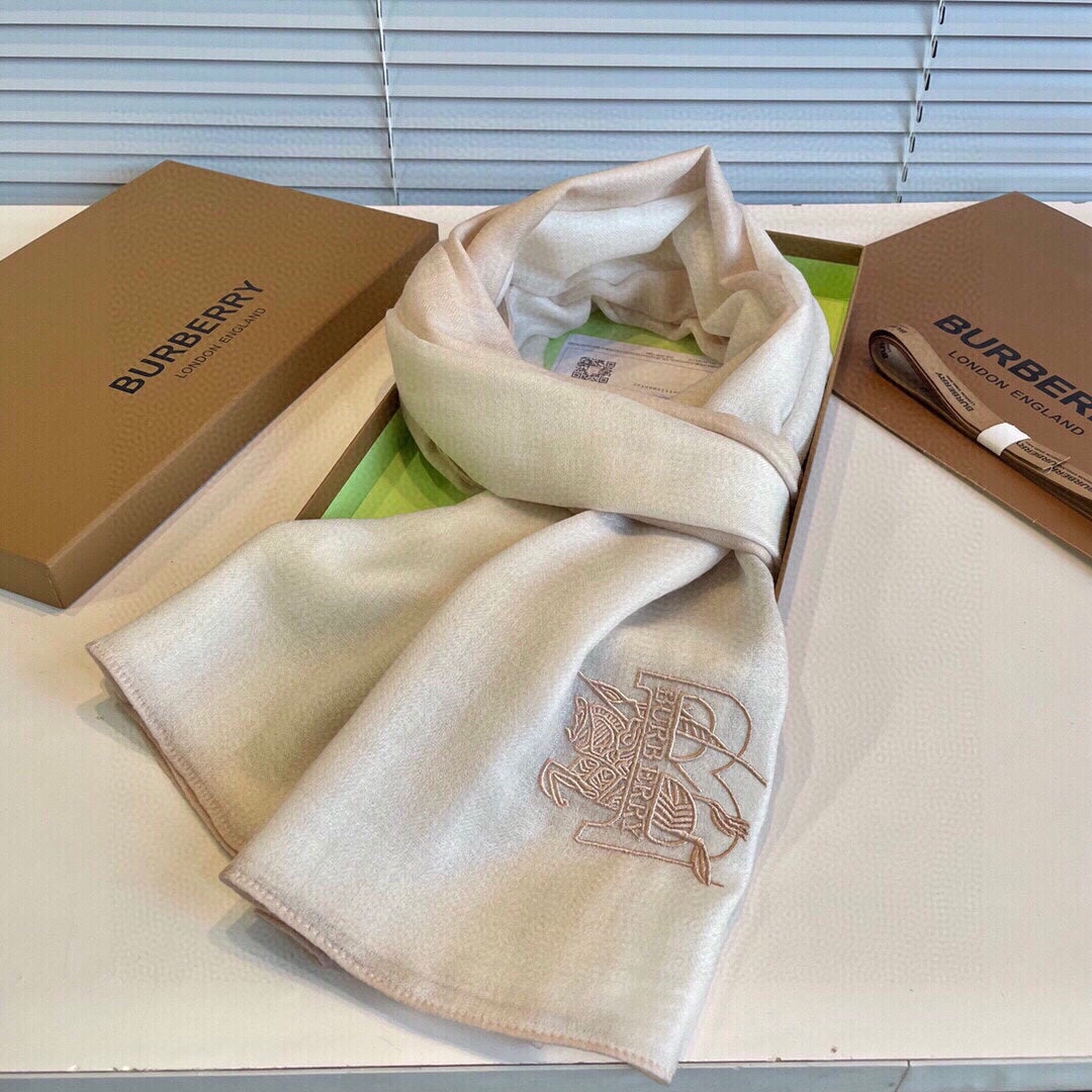 BURBERRY SCARF 200 CM IN BEIGE MIX WHITE CASHMERE 407317