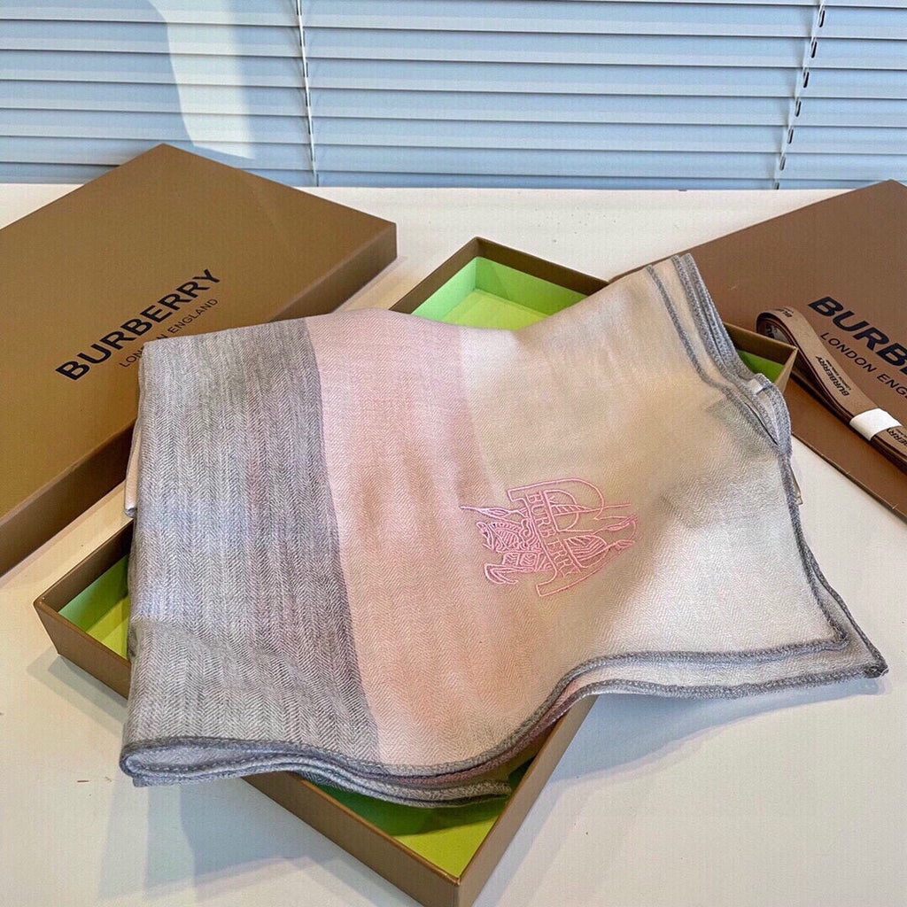 BURBERRY SCARF 200 CM IN LIGHT PINK MIX WHITE CASHMERE 407319