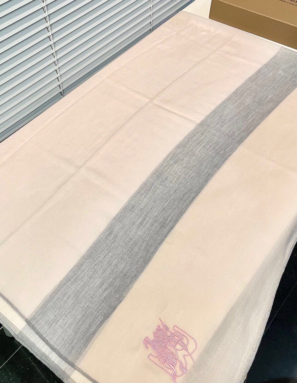 BURBERRY SCARF 200 CM IN LIGHT PINK MIX WHITE CASHMERE 407319