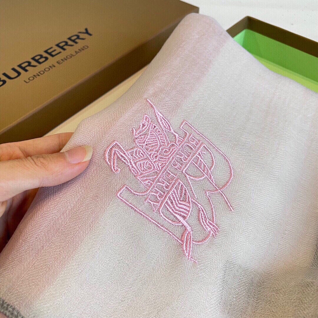 BURBERRY SCARF 200 CM IN LIGHT PINK MIX WHITE CASHMERE 407319