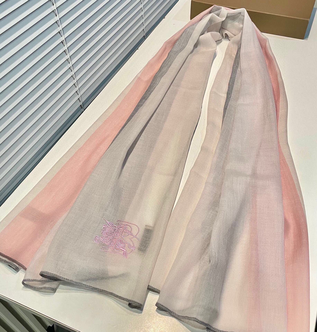 BURBERRY SCARF 200 CM IN LIGHT PINK MIX WHITE CASHMERE 407319