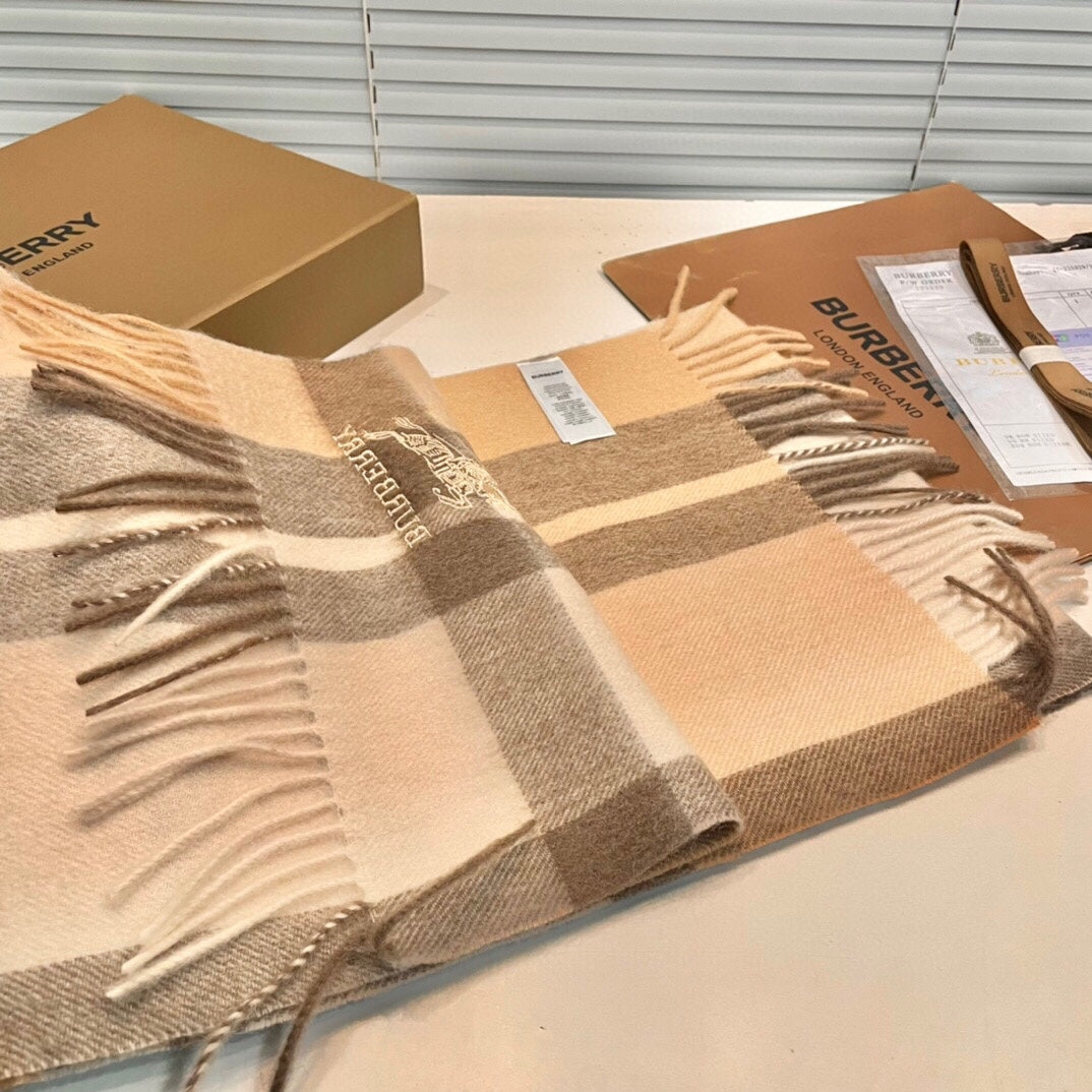 BURBERRY CLASSIC CHECK SCARF 180 CM IN COLORFUL CASHMERE 408961