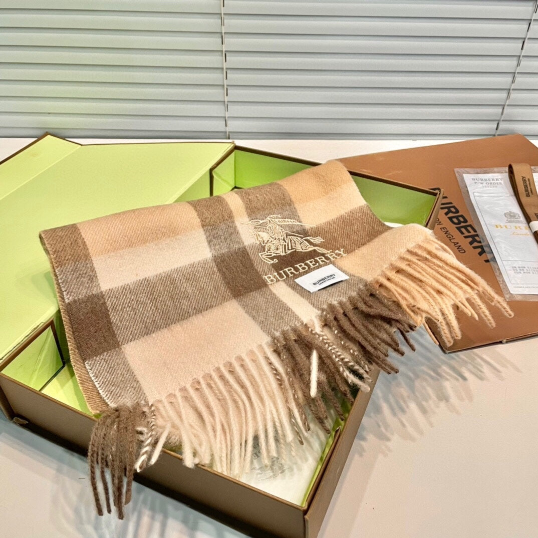 BURBERRY CLASSIC CHECK SCARF 180 CM IN COLORFUL CASHMERE 408961